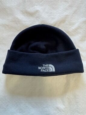 The North Face Charcoal Fleece Beanie with Woven Tab